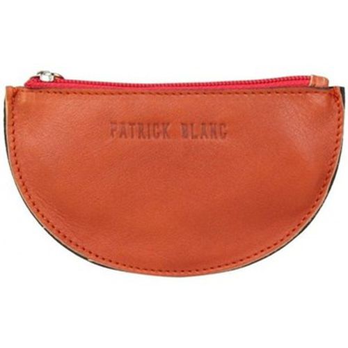 Portefeuille Porte monnaie demi rond plat cuir noir / orange - Patrick Blanc - Modalova