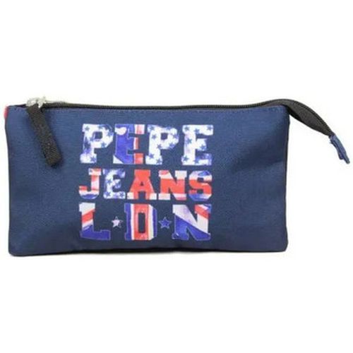 Sac à main Trousse logo Anglais bleu marine double - Pepe jeans - Modalova