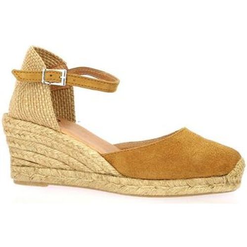 Espadrilles Espadrille cuir velours whisky - Pao - Modalova