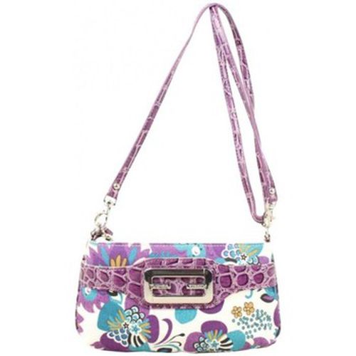Sac Bandouliere Mini sac pochette - Toile motif fleurs - Violet - Fuchsia - Modalova