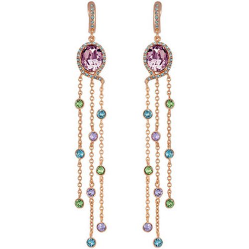 Boucles oreilles SENSUELLE chainettes en Plaque Or et Cristal - Mademoiselle Jolie Paris - Modalova