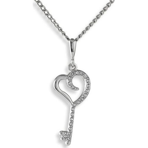 Pendentifs MON AMOUR coeur et cle Argente Blanc - Mademoiselle Jolie Paris - Modalova