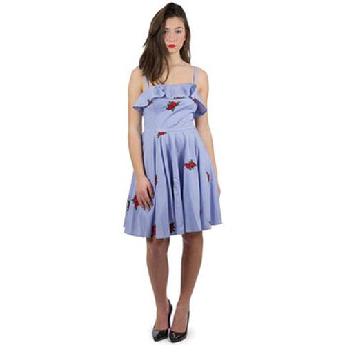 Robe Robe Ciara roses brodÃ©es bleu W82k51 - Guess - Modalova