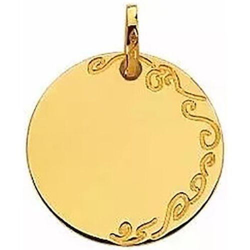 Pendentifs Médaille ronde gravée côté droit or 18 carats - Brillaxis - Modalova