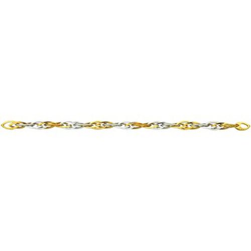 Bracelets Bracelet or 18 carats bicolore maille double navette - Brillaxis - Modalova