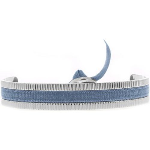 Bracelets Jonc Ruban argenté bleu jean 2 strié 4mm - Les Interchangeables - Modalova