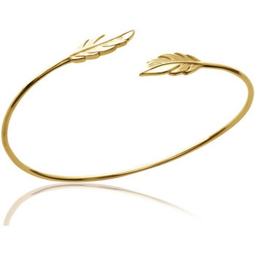 Bracelets Bracelet jonc ouvert plumes dorées - Brillaxis - Modalova