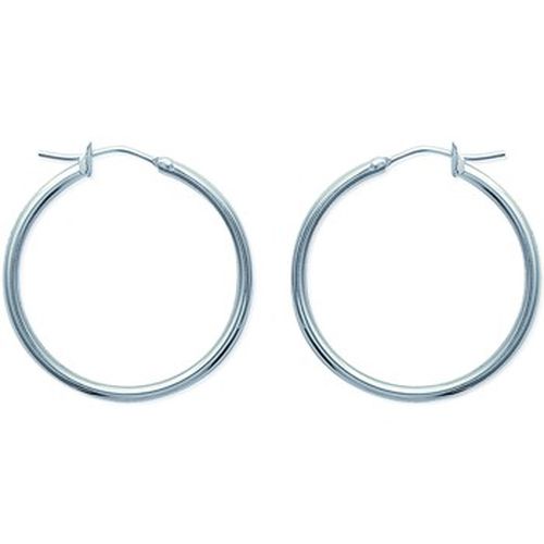 Boucles oreilles Créoles acier argenté 30mm - Brillaxis - Modalova