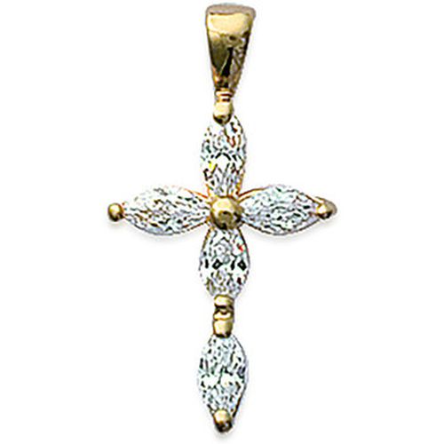 Pendentifs Pendentif croix empierrée forme losange - Brillaxis - Modalova