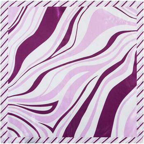 Echarpe Petit carré de Soie Cream Purple Cléo - Alberto Cabale - Modalova