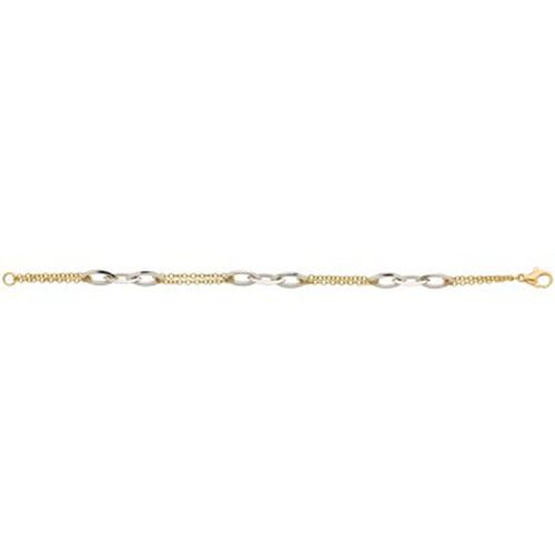 Bracelets Bracelet double rang motif navette or bicolore - Brillaxis - Modalova