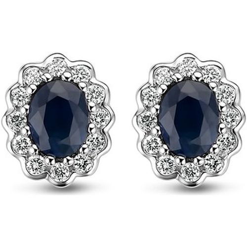 Boucles oreilles Boucles d'oreilles marguerite saphirs diamants or - Brillaxis - Modalova