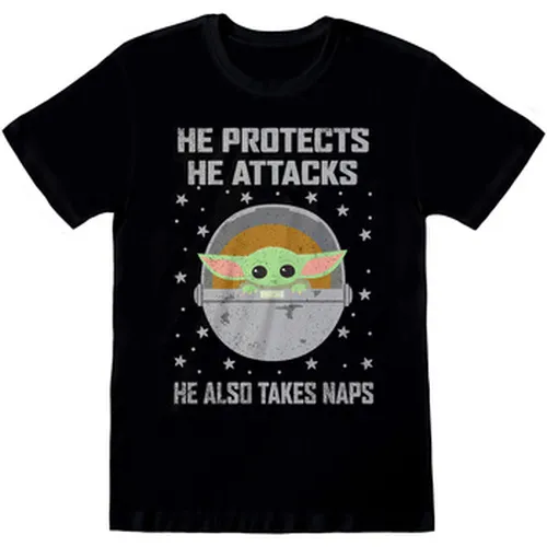 T-shirt Protects And Attacks - Star Wars: The Mandalorian - Modalova