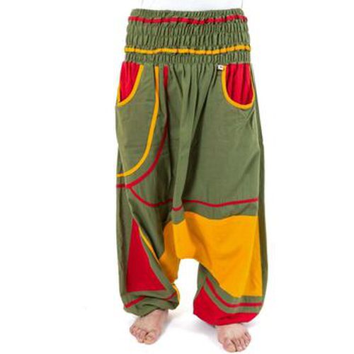 Pantalon Sarouel elastique grande taille reggae babacool vert jaune rou - Fantazia - Modalova