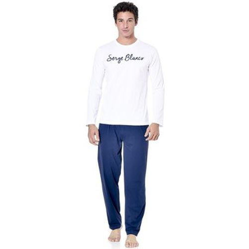 Pyjamas / Chemises de nuit Ensemble pyjama long t-shirt col rond bicolore - Serge Blanco - Modalova