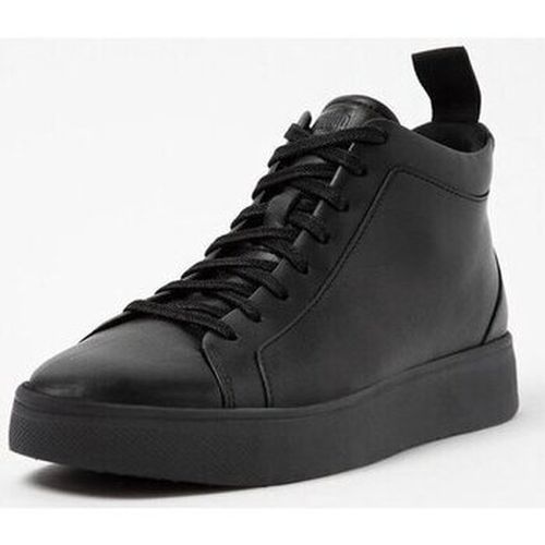 Baskets basses RALLY II LEATHER HIGH-TOP SNEAKERS ALL BLACK - FitFlop - Modalova