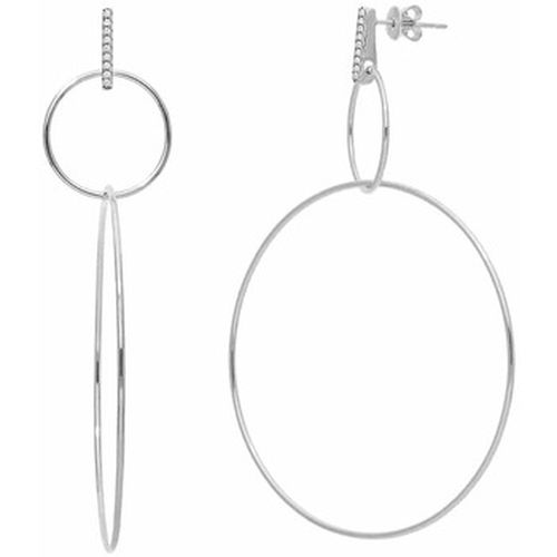 Bijoux Boucles D'oreilles Argent Rhodié Sertie Zirconium Elise - Orusbijoux - Modalova