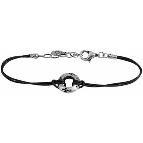 Bracelets Bracelet Argent Et Cuir Anneau Croix - Orusbijoux - Modalova