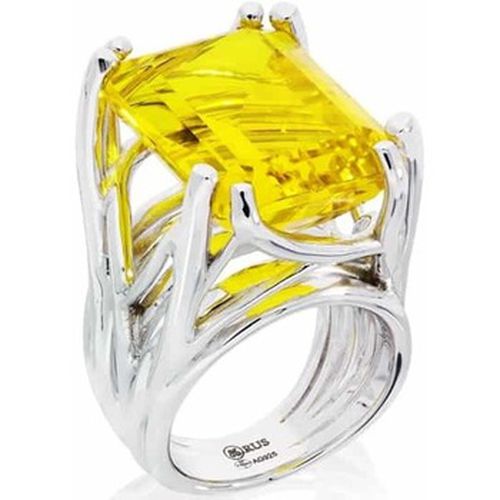 Bijoux Bague Muse Argent Quartz Jaune - Orusbijoux - Modalova