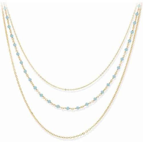 Collier Collier Argent Triple Rang Petite Perles Turquoise - Orusbijoux - Modalova
