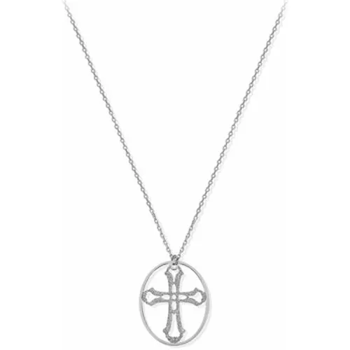 Collier Collier croix argent glitter blanc - Orusbijoux - Modalova