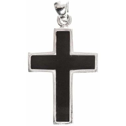 Pendentifs Pendentif Croix Pierre Onyx Noire Argent - Orusbijoux - Modalova