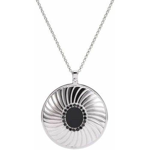 Bijoux Collier Médaillon Argent Elisabeth Pierre Onyx Noire - Orusbijoux - Modalova