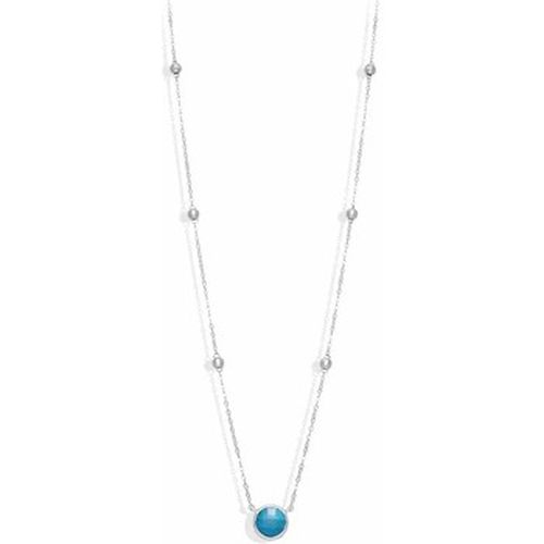 Collier Collier Long Argent Valentine Cristal Turquoise - Orusbijoux - Modalova