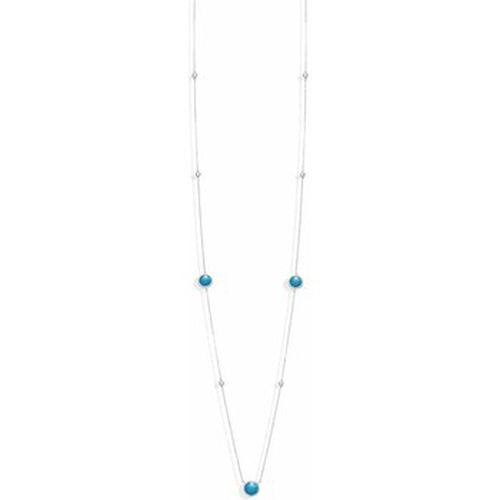 Collier Collier Long Sautoir Argent Valentine Cristal Turquoise - Orusbijoux - Modalova