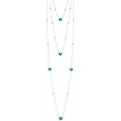 Collier Collier Sautoir Argent Long Double Valentine Cristal - Orusbijoux - Modalova