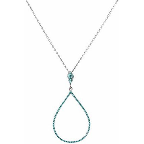 Collier Collier Argent Rhodié Forme Goutte Turquoise - Orusbijoux - Modalova