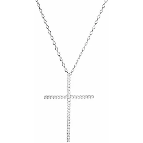 Collier Collier argent rhodié croix verticale - Orusbijoux - Modalova