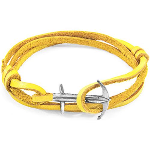 Bracelets Bracelet Ancre Admiral Argent Et Cuir Plat - Anchor & Crew - Modalova