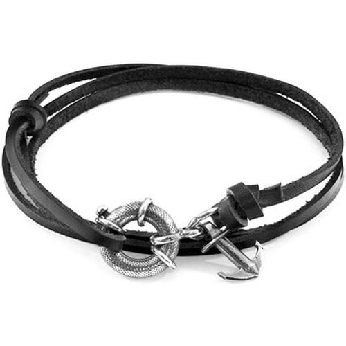 Bracelets Bracelet Ancre Clyde Argent Et Cuir Plat - Anchor & Crew - Modalova