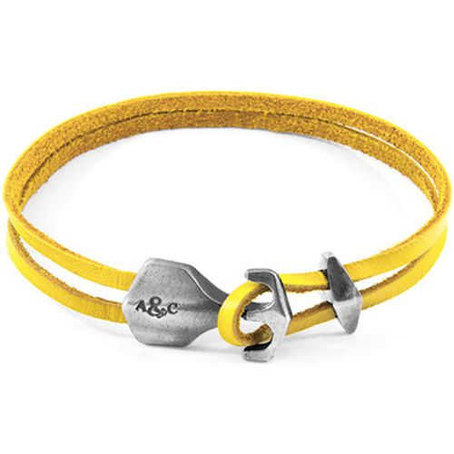 Bracelets Bracelet Ancre Delta Argent Et Cuir Plat - Anchor & Crew - Modalova
