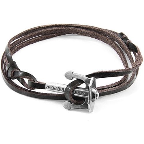 Bracelets Bracelet Ancre Union Argent Et Cuir Plat - Anchor & Crew - Modalova