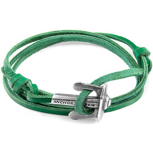 Bracelets Bracelet Ancre Union Argenté Et Cuir Plat - Anchor & Crew - Modalova