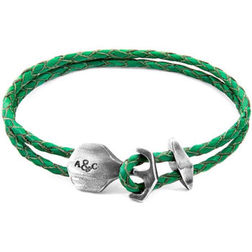 Bracelets Bracelet Ancre Delta Argent Et Cuir Tressé - Anchor & Crew - Modalova