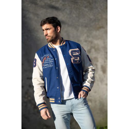 Blouson LCTEDDYBD BLUE OFF WHITE - Schott - Modalova