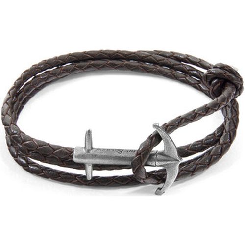 Bracelets Bracelet Ancre Admiral Argent Et Cuir Tressé - Anchor & Crew - Modalova