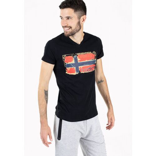 T-shirt T-Shirt col-V avec drapeau sur le devant JACOBIN - Geographical Norway - Modalova