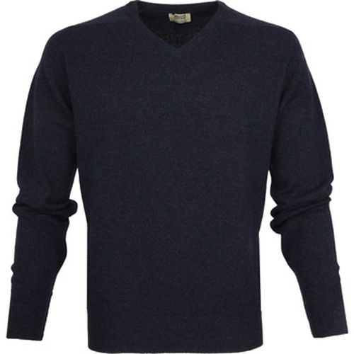 Sweat-shirt Pull Laine d'Agneau Col-V Marine - William Lockie - Modalova