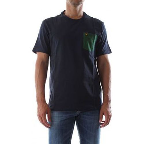 T-shirt TS831V CONTRAST PKT TEE-W743 DARK NAVY/ENGLISH GREEN - Lyle & Scott - Modalova