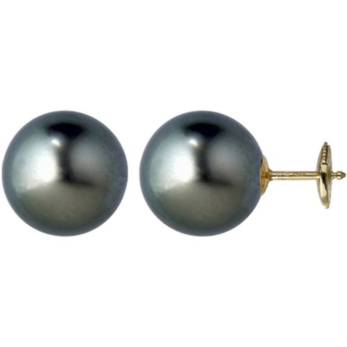 Boucles oreilles Boucles d'oreilles or 18 carats perles de Tahiti 9/9,5 mm - Brillaxis - Modalova