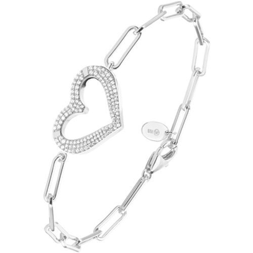 Bijoux Bracelet Chaine Argent Coeur Serti De Zirconiums Blancs - Orusbijoux - Modalova