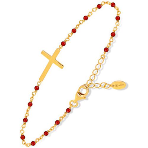 Bracelets Bracelet Argent Croix Et Pierre Onyx Rouge - Orusbijoux - Modalova