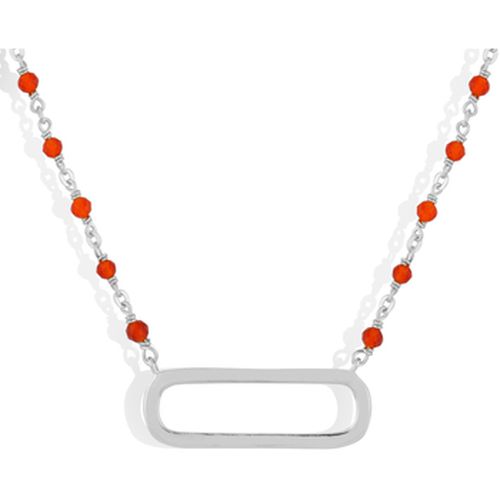 Collier Collier Argent Rhodier Lingot Et Pierres Onyx Naturelles - Orusbijoux - Modalova