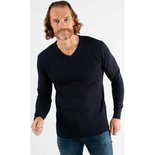 Pull Pull col V navy en touch cashemere unicolore - Hollyghost - Modalova