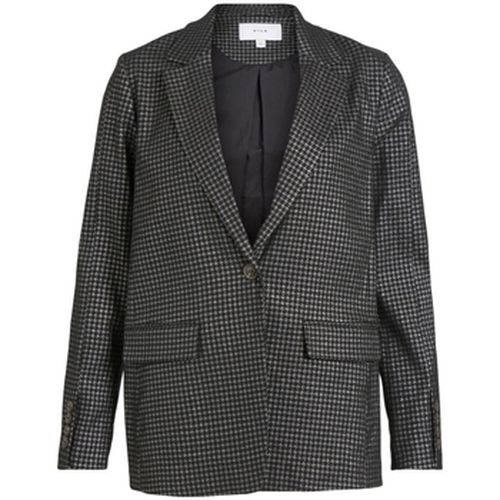 Manteau Coat Shine L/S - Black/Silver - Vila - Modalova