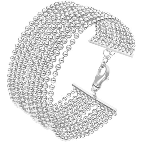Bracelets Bracelet Argent Manchette Large Chaines Petites Boules - Orusbijoux - Modalova